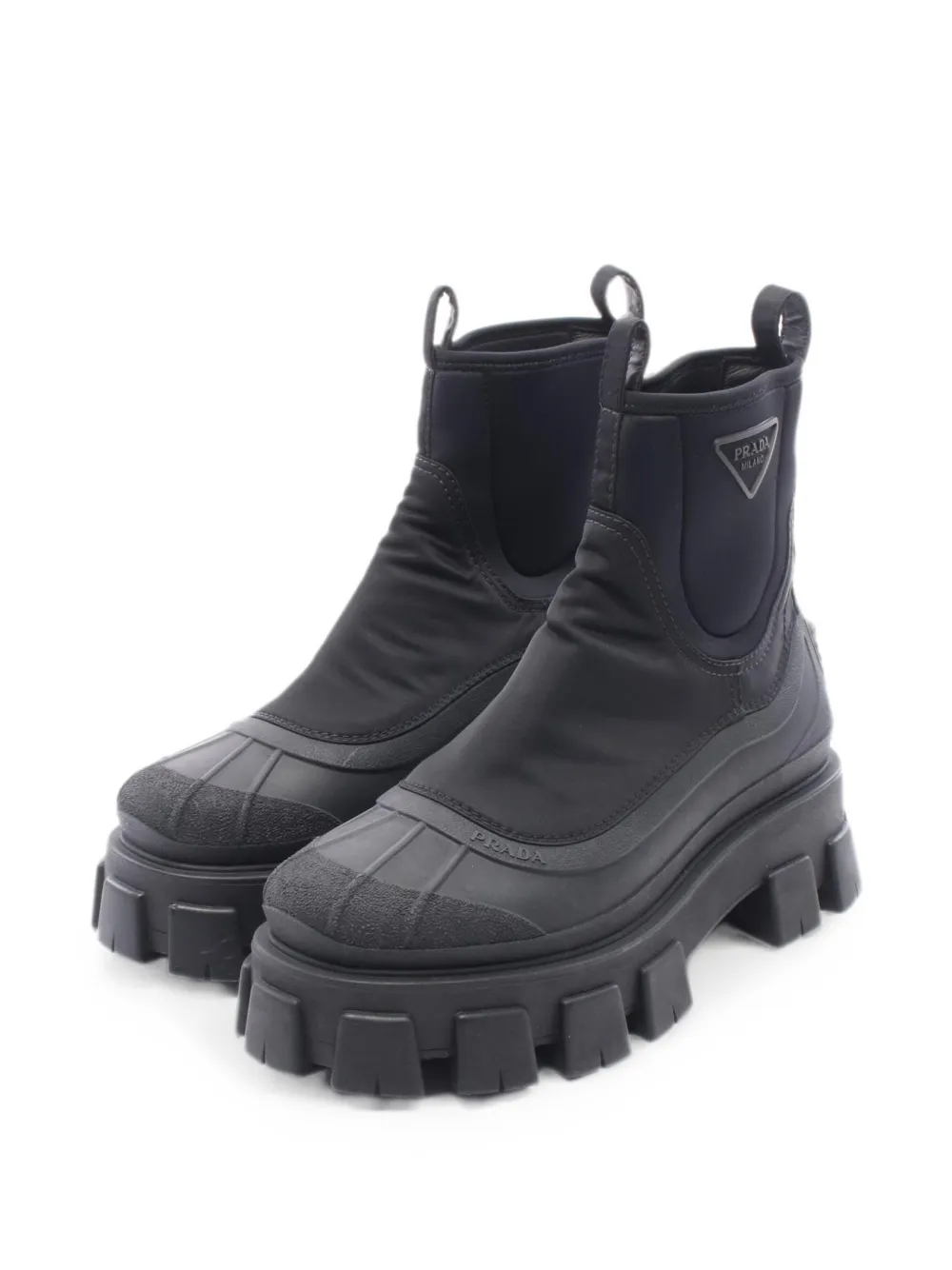 Prada Pre-Owned 2010s Re-Nylon Monolith Stiefel - Schwarz