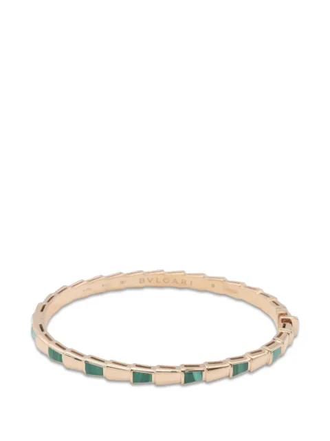 Bvlgari Pre-Owned 2010s Serpenti Viper Armband mit Malachit