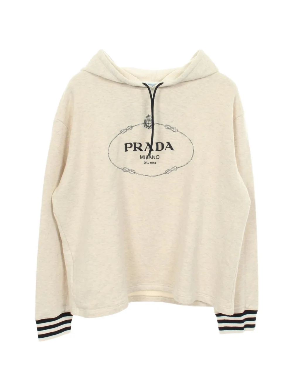 Prada Pre-Owned 2010s logo-embroidered hoodie - Toni neutri