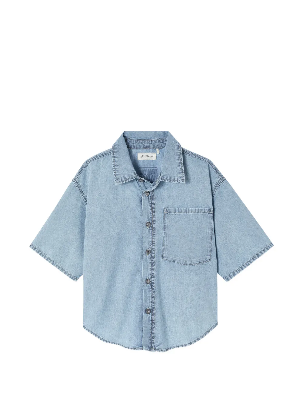 American Vintage Kids Paybou short-sleeve shirt - Blau