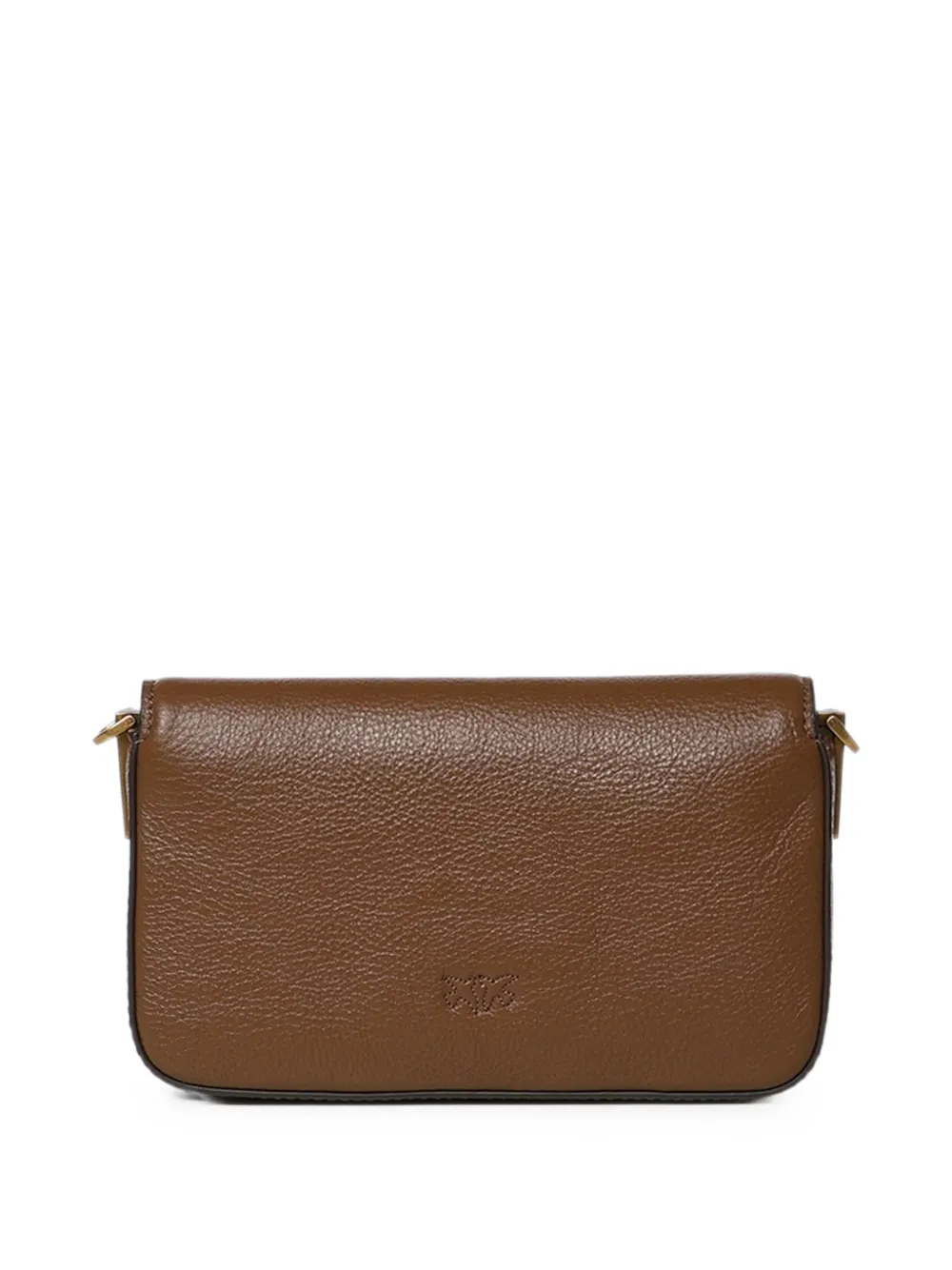 PINKO Love Birds leren crossbodytas Bruin
