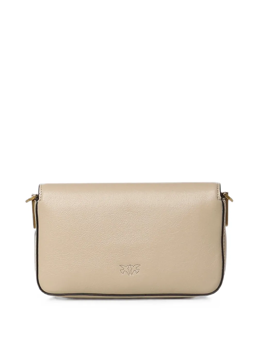 PINKO Love Birds leren crossbodytas Beige