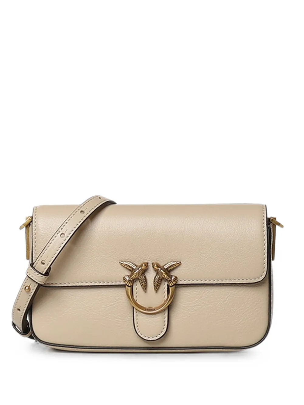 PINKO Love Birds leather cross body bag - Toni neutri