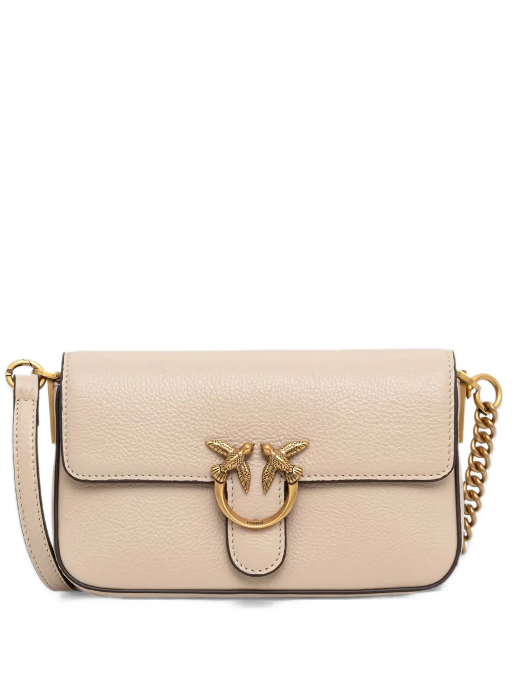 PINKO Love Birds leather cross body bag - Toni neutri