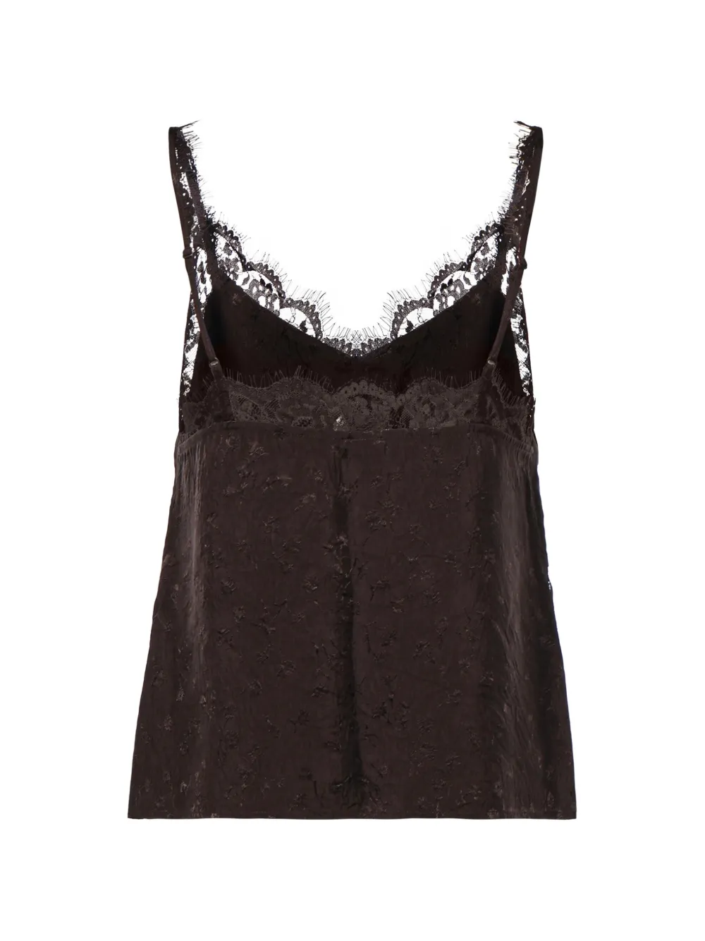 PINKO Hemd met bloemenjacquard en kanten afwerking Zwart