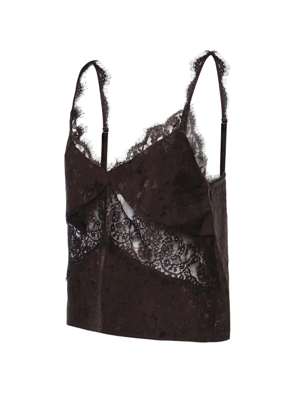 PINKO Hemd met bloemenjacquard en kanten afwerking Zwart