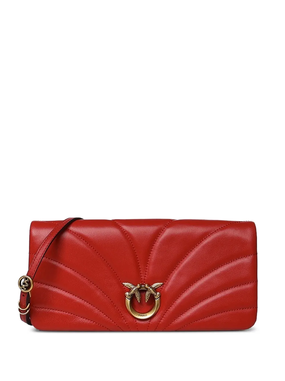 PINKO Love Birds quilted shoulder bag - Rosso