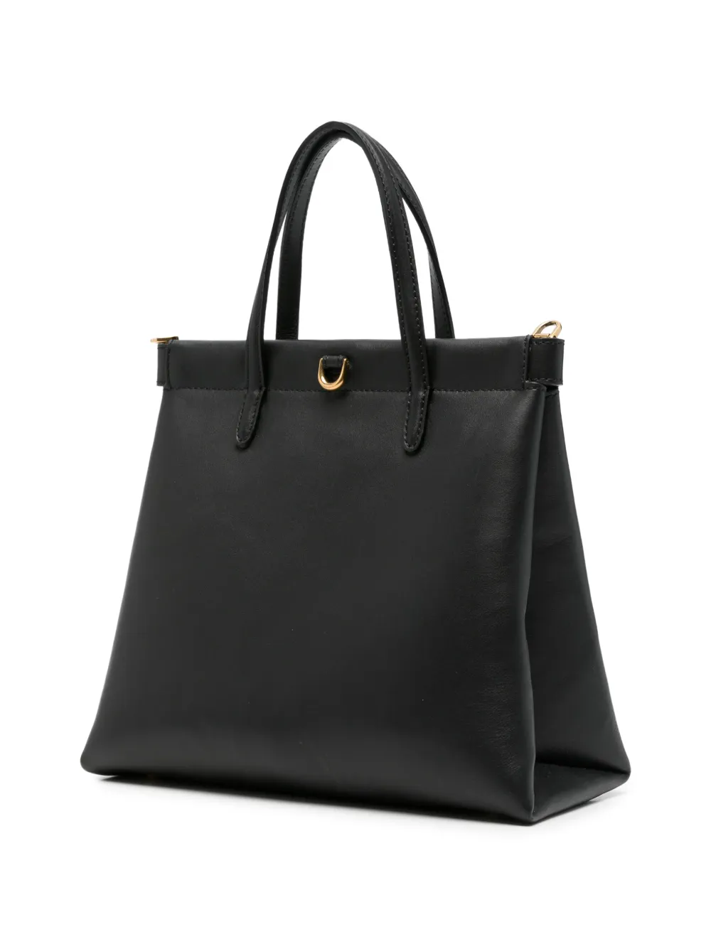 ETRO Leren shopper met logodetail Zwart