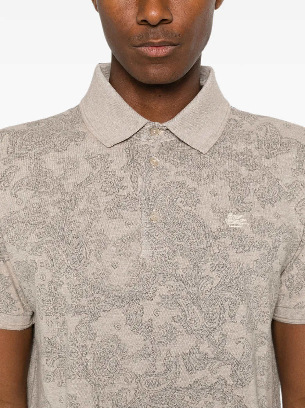ETRO Poloshirt met paisley-print Beige