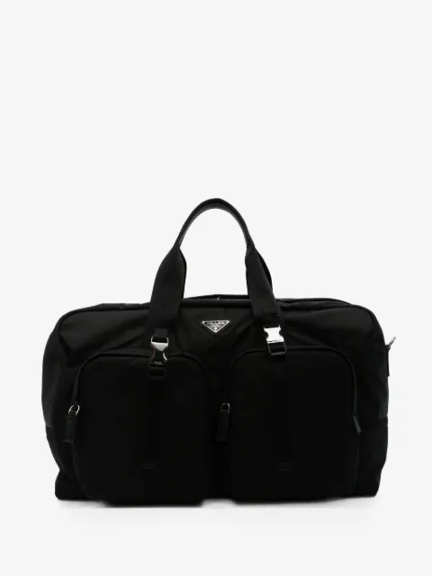 Prada Re-Nylon Reisetasche mit Logo-Schild
