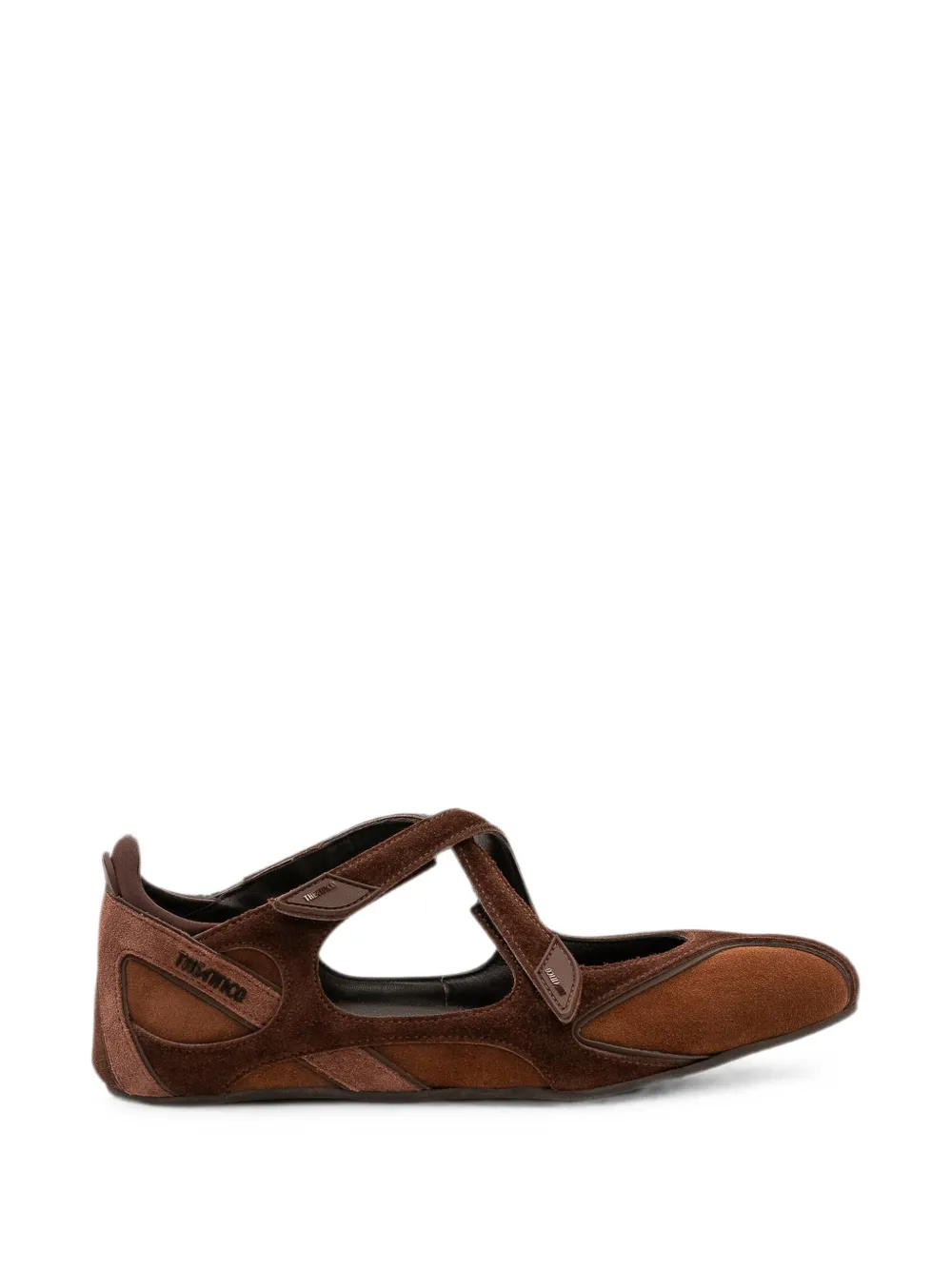The Attico Floor 01 touch-strap ballet flats - Marrone