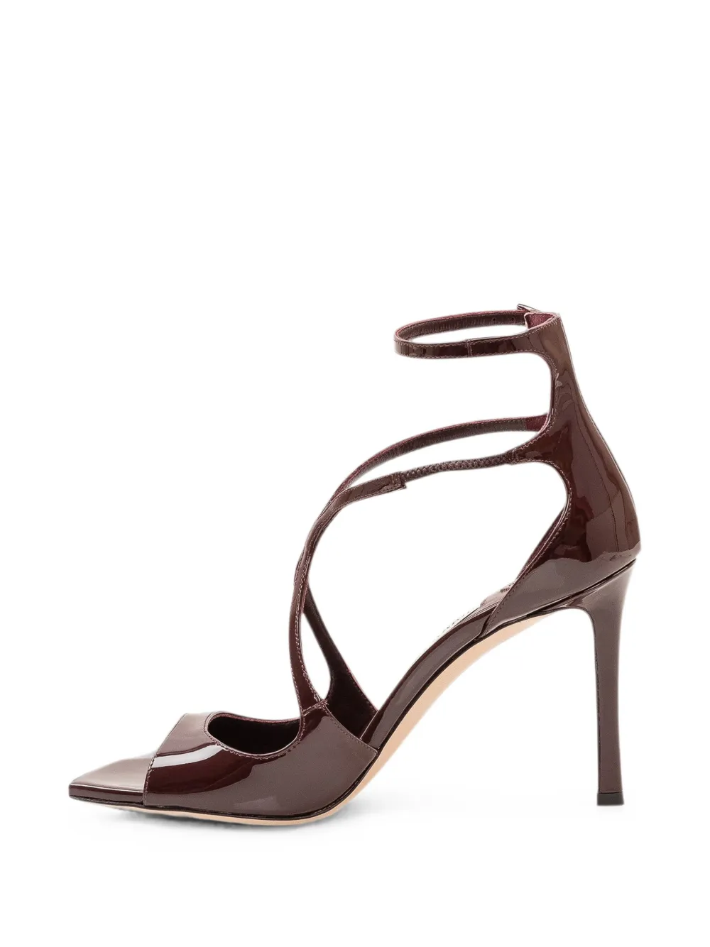 Jimmy Choo Azia patent-leather heeled sandals Bruin