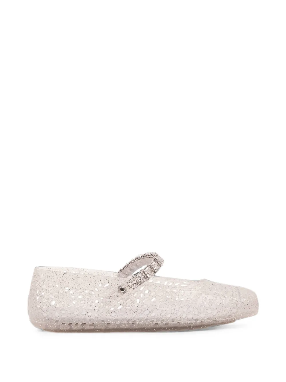 Jimmy Choo The Jelly crystal-embellished ballet flats - Bianco
