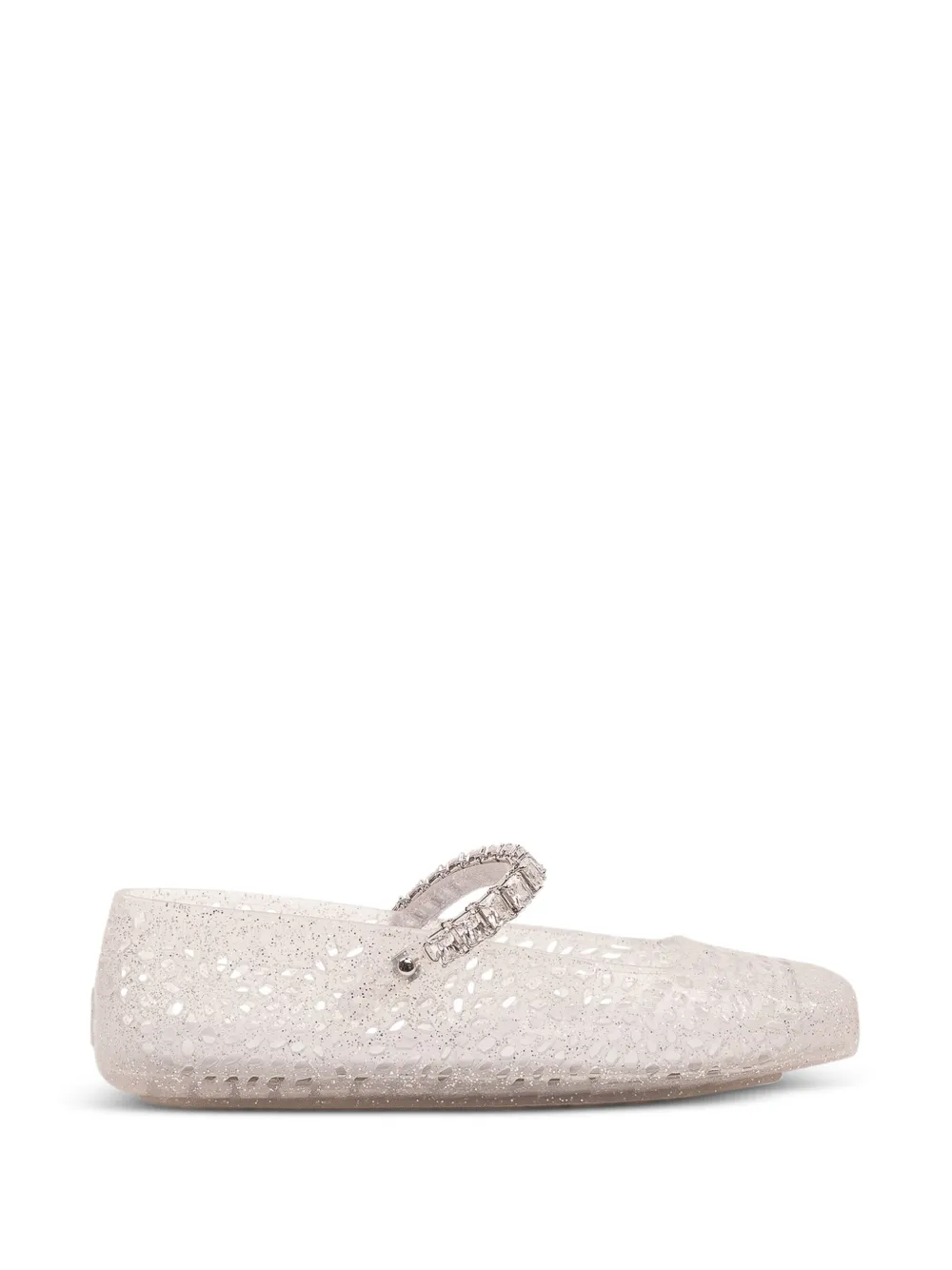 Jimmy Choo The Jelly crystal-embellished ballet flats - Bianco