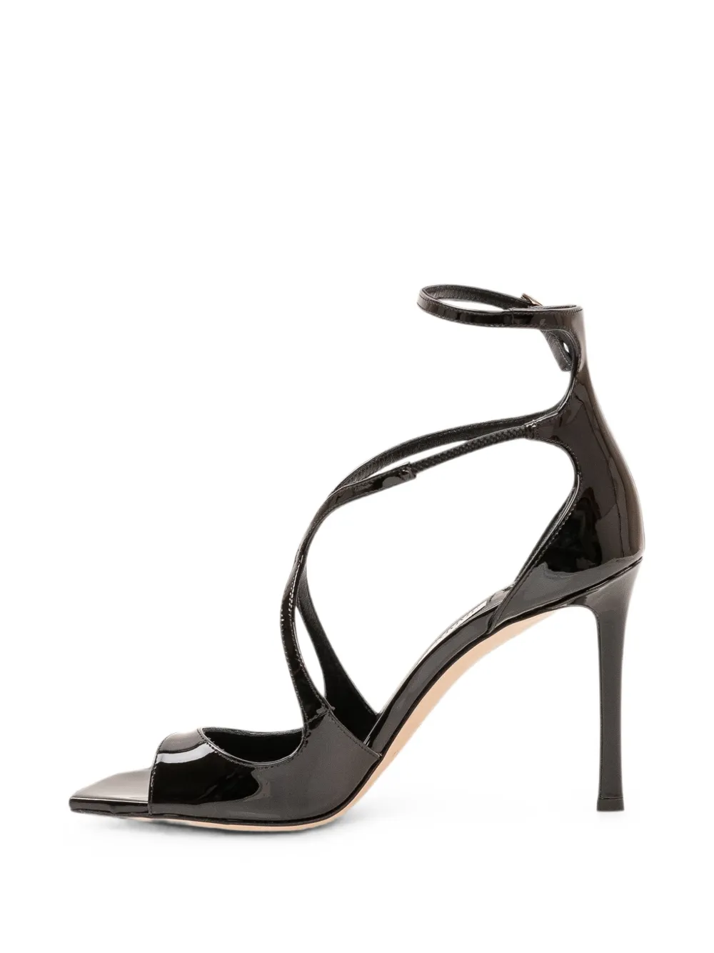 Jimmy Choo Azia patent-finish sandals Zwart