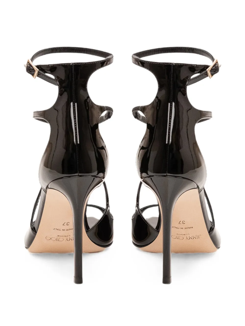 Jimmy Choo Azia patent-finish sandals Zwart