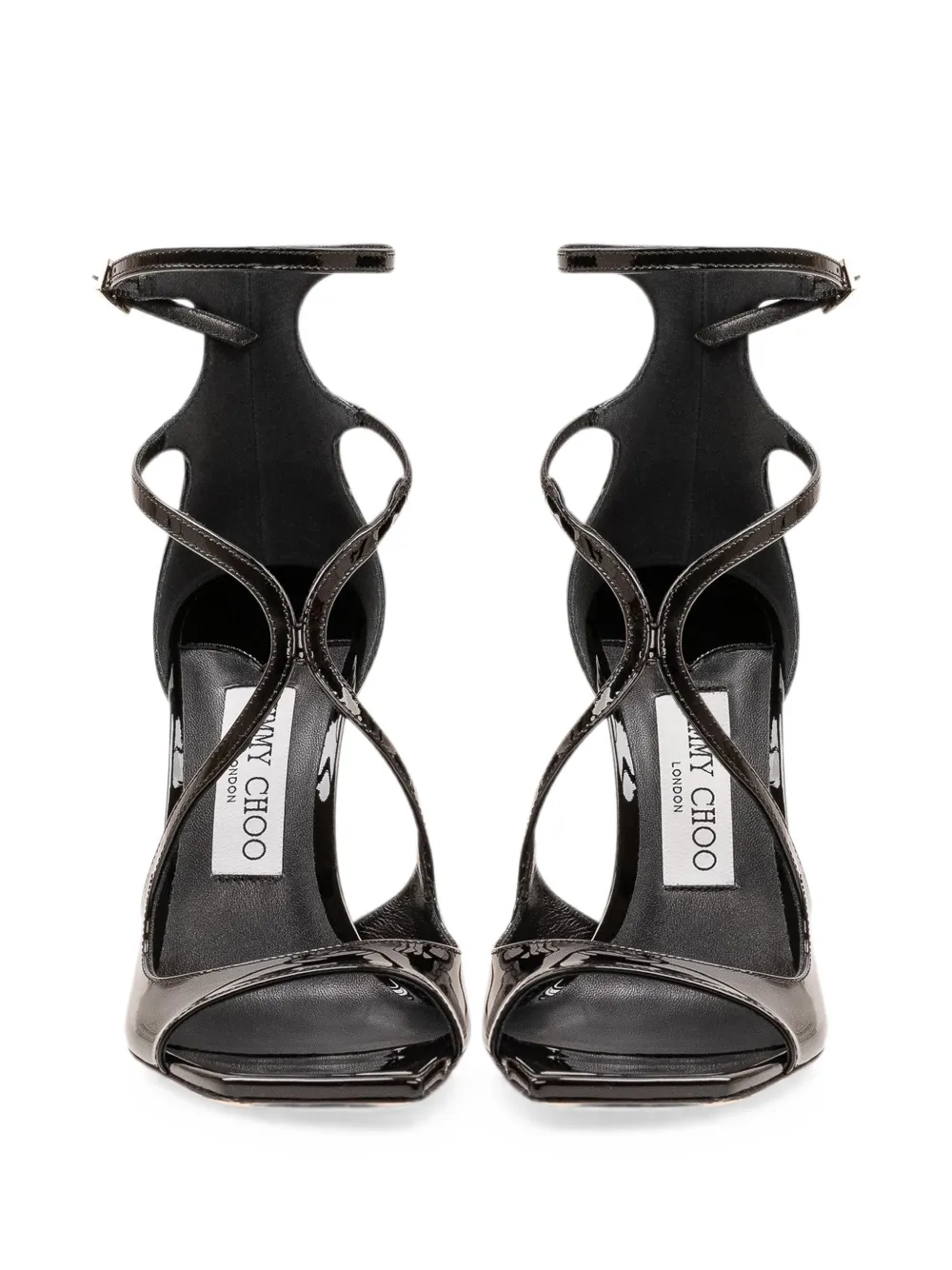 Jimmy Choo Azia patent-finish sandals Zwart