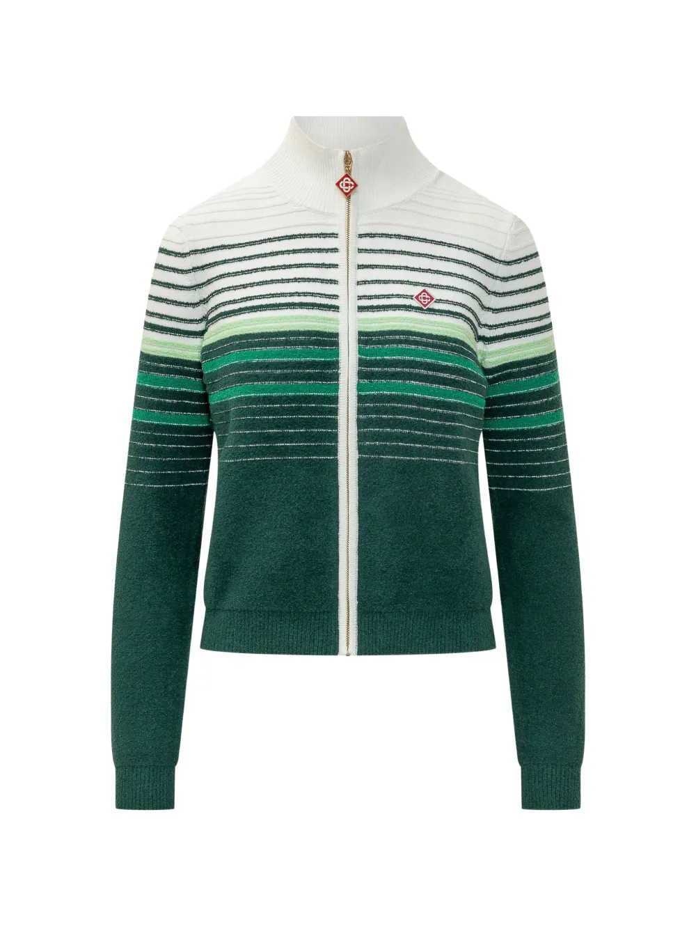 Casablanca striped zip-up cardigan - Grün