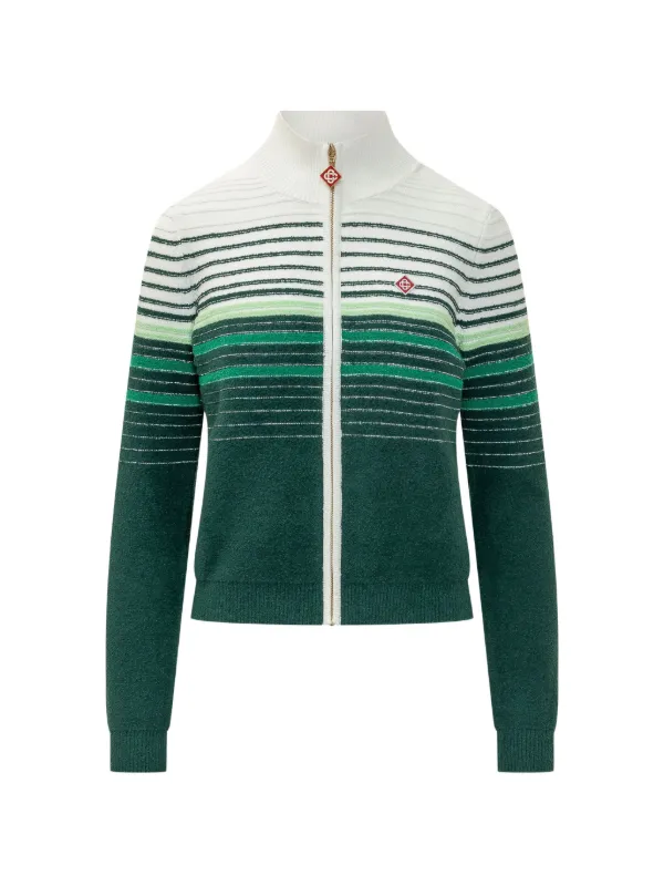 Casablanca Buckle Stripe Zip-up Track Jacket in Green