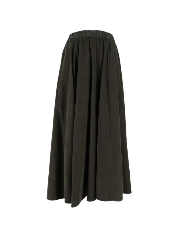 ASPESI Elasticated-waist Corduroy Long Skirt in Black
