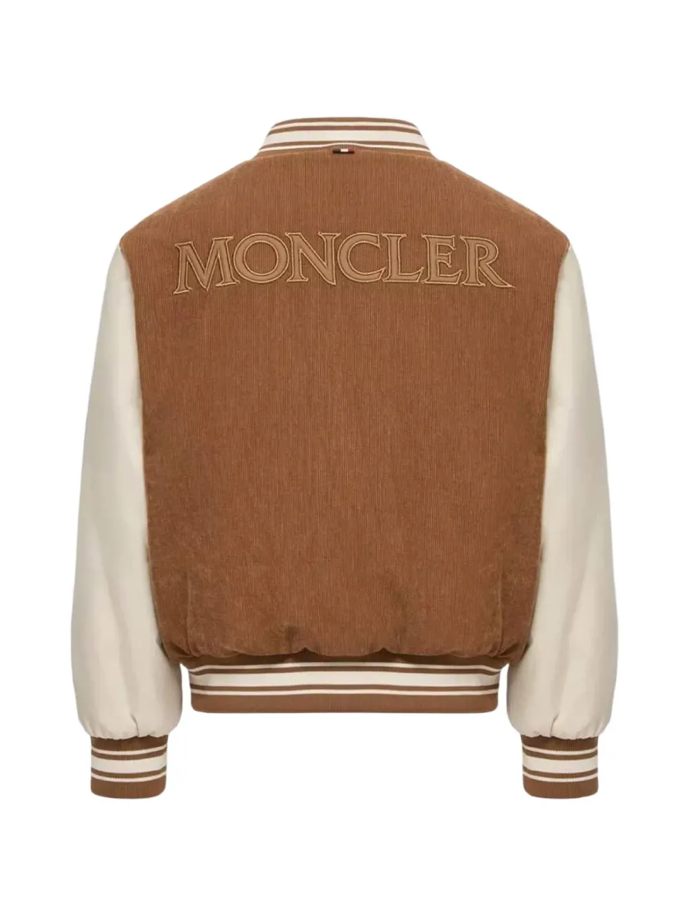 Moncler Enfant Gumond jack met ribfluwelen vlakken Bruin