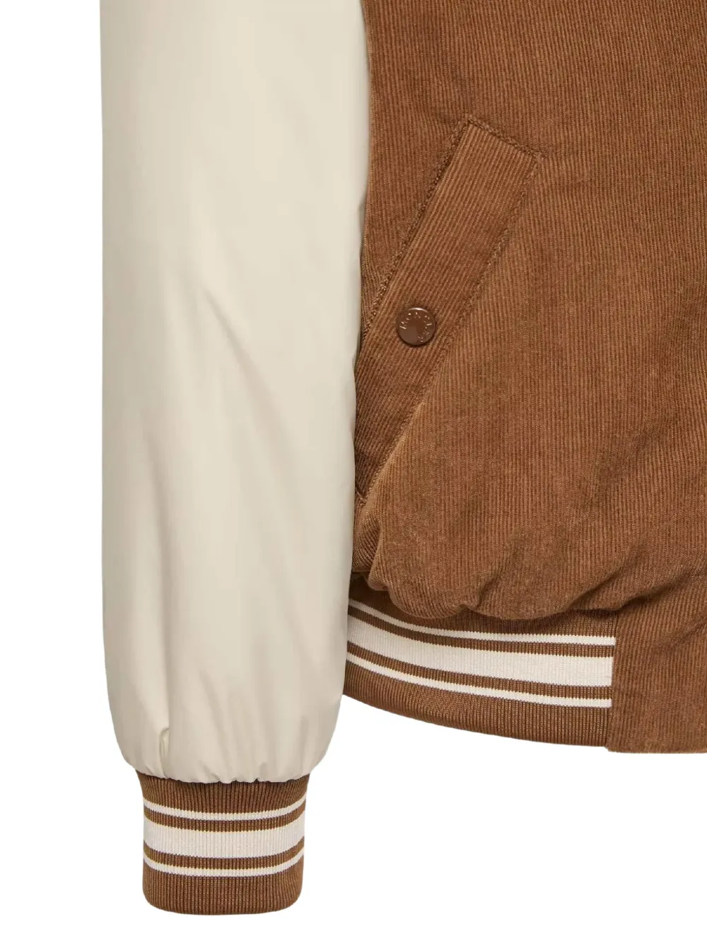 Moncler Enfant Gumond jack met ribfluwelen vlakken Bruin