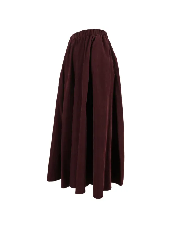 ASPESI Elasticated-waist Long Skirt in Red