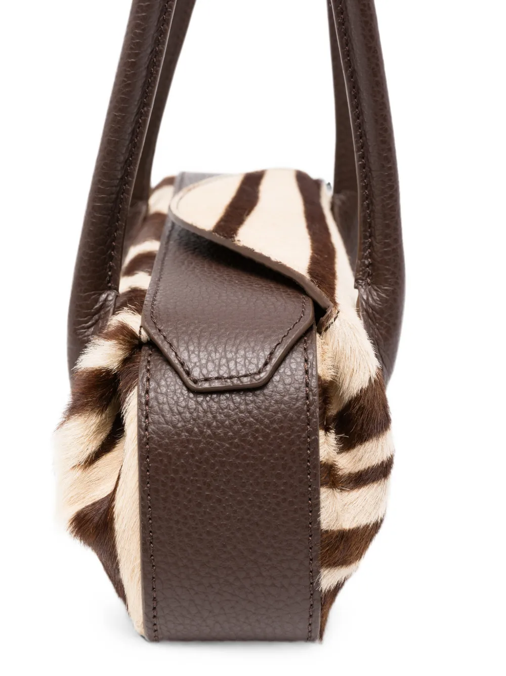 Yuzefi Schoudertas met zebraprint Bruin
