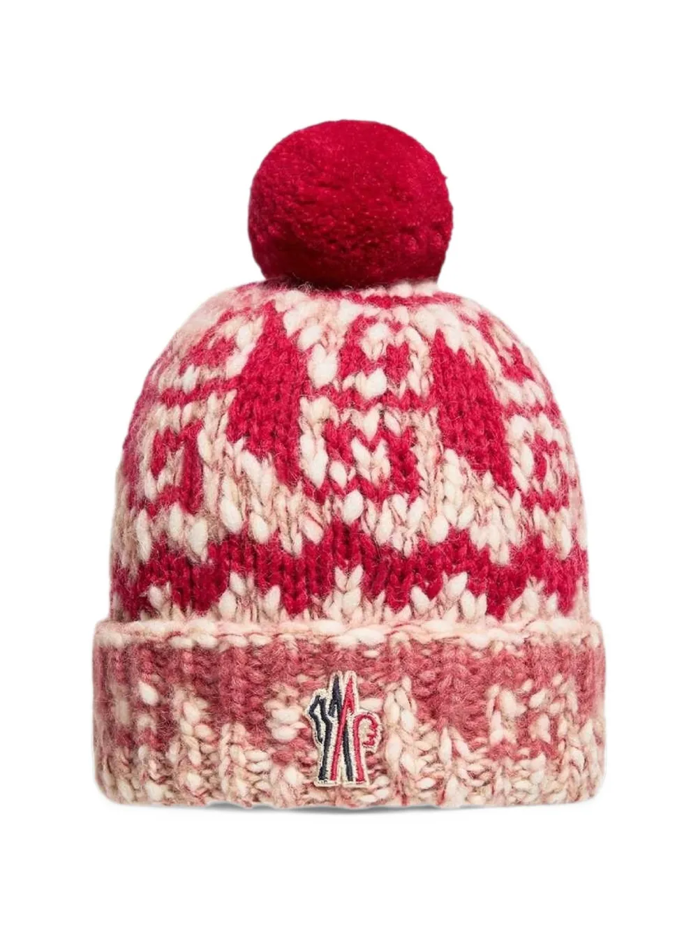 MONCLER GRENOBLE KIDS intarsia-knit beanie hat Rood