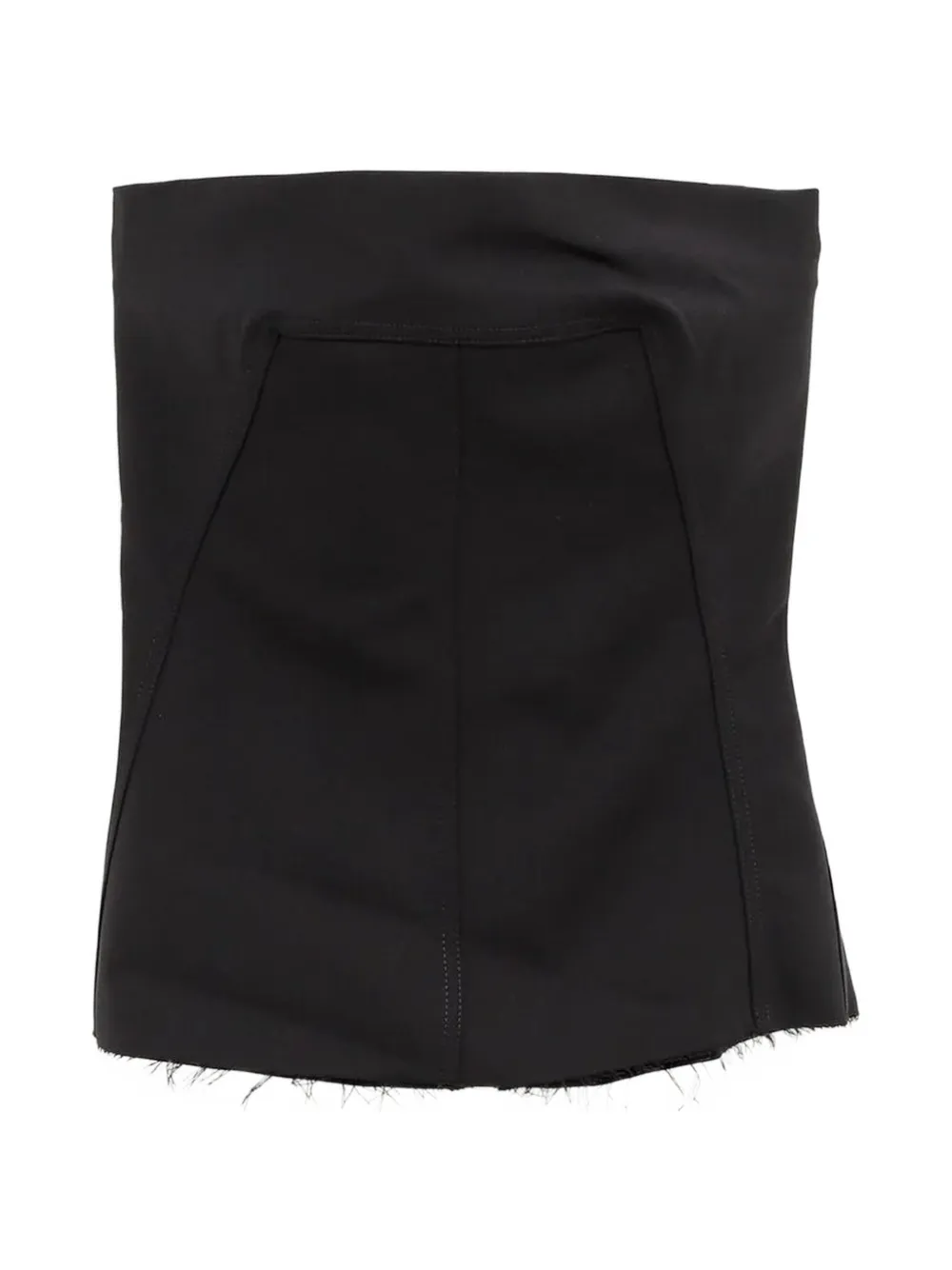 Rick Owens frayed-edge strapless top - Nero