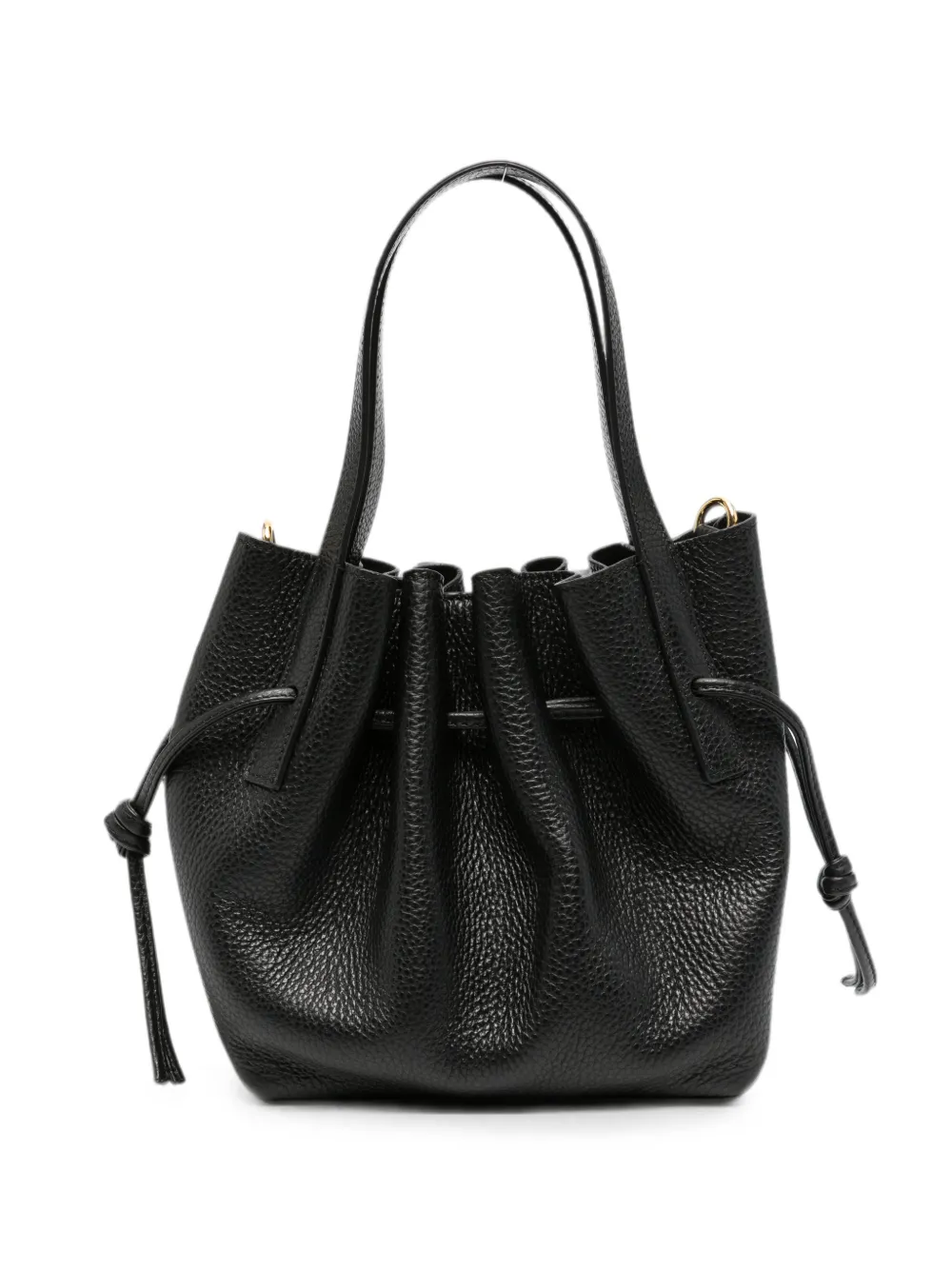 Yuzefi mini Scallop pebbled-leather tote bag - Nero