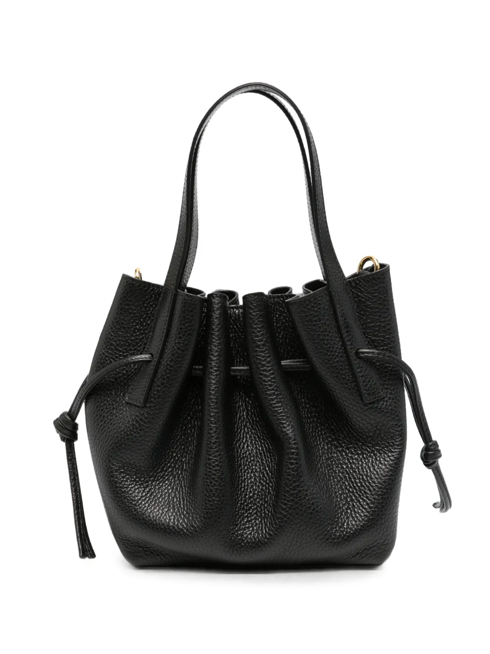 Yuzefi mini Scallop pebbled-leather tote bag - Nero
