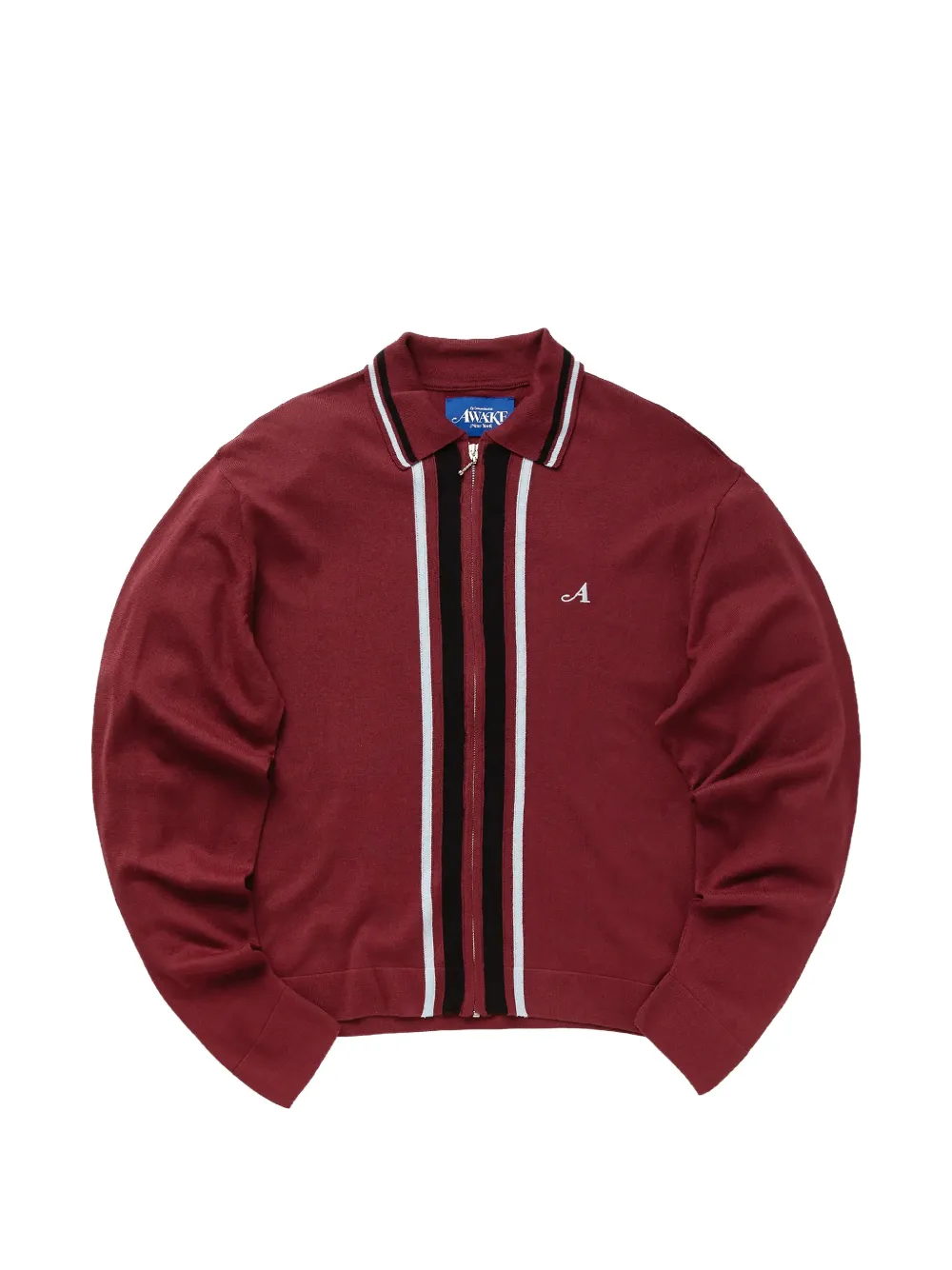 Awake NY zip-up striped cardigan - Rosso