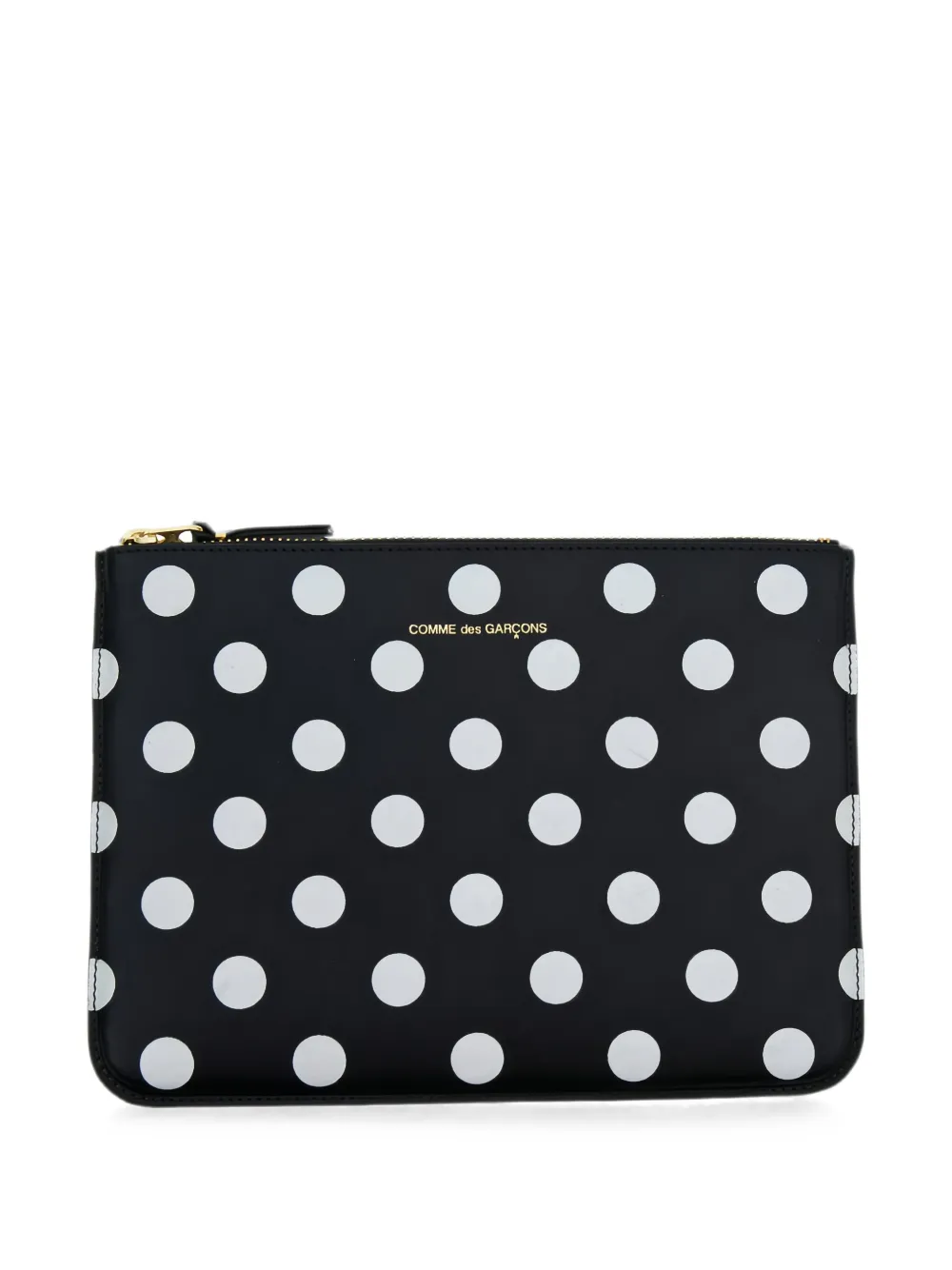 Comme Des Garçons Wallet polka-dot-print calf leather pouch - Nero