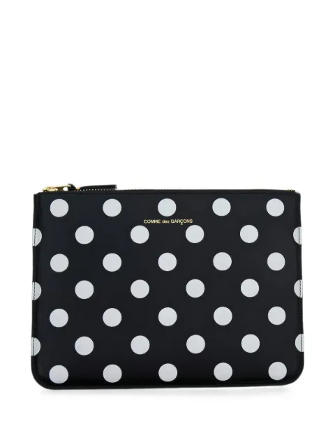 Comme Des Garçons Wallet polka-dot-print calf leather pouch