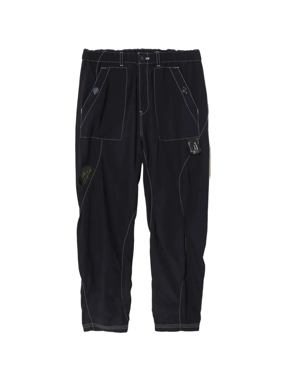 Undercover contrast-stitch straight-leg trousers - Nero