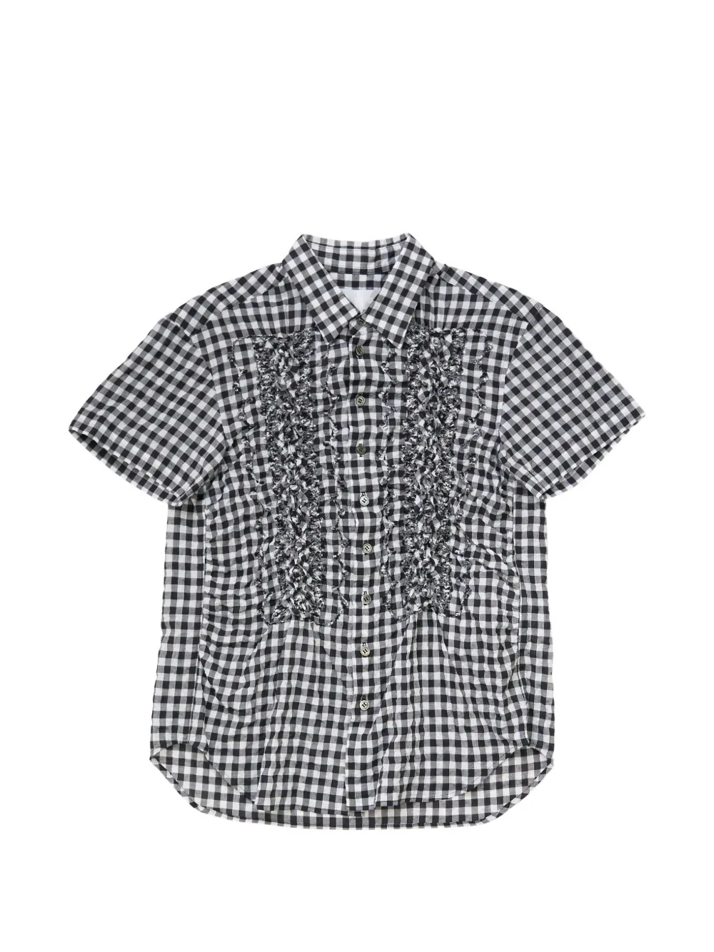 Comme des Garçons TAO gingham embroidered shirt - Black