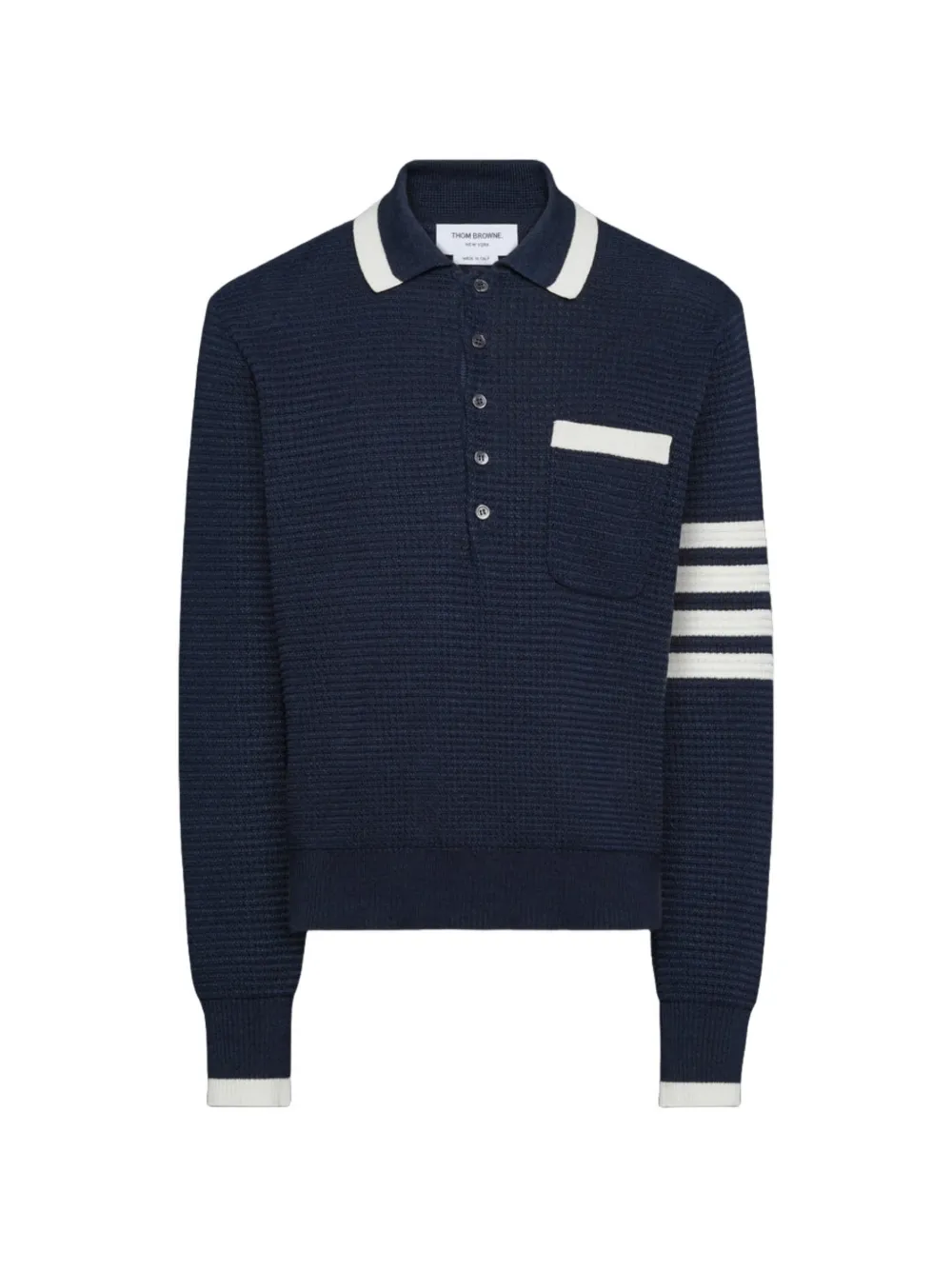 Thom Browne 4-Bar textured-stitch sweater - Blu