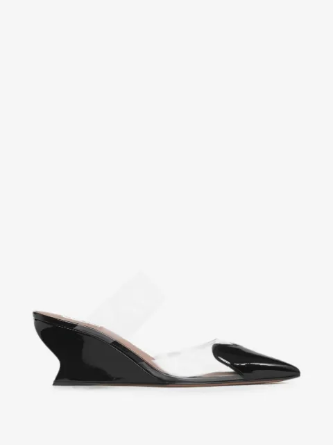 Alaïa mules compensées LE CŒUR en cuir verni