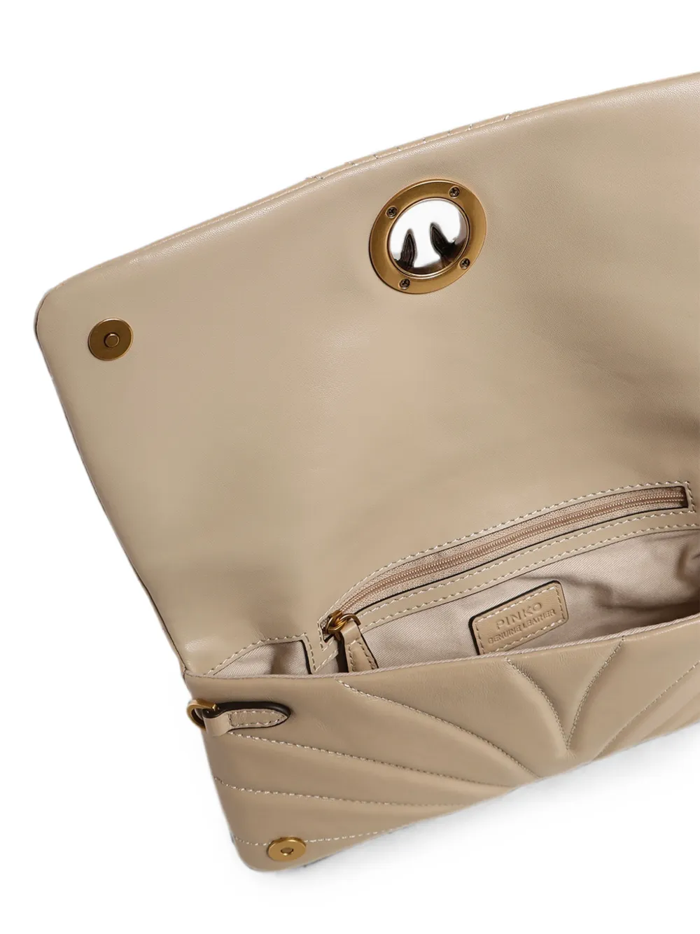 PINKO Love Birds gewatteerde clutch Beige