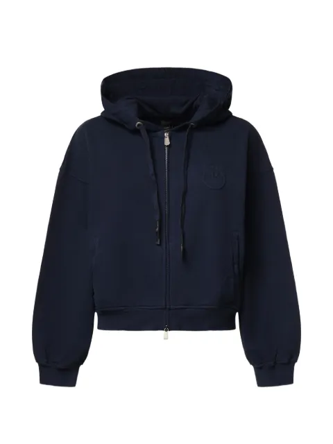 PINKO logo-embroidered zip-up hoodie