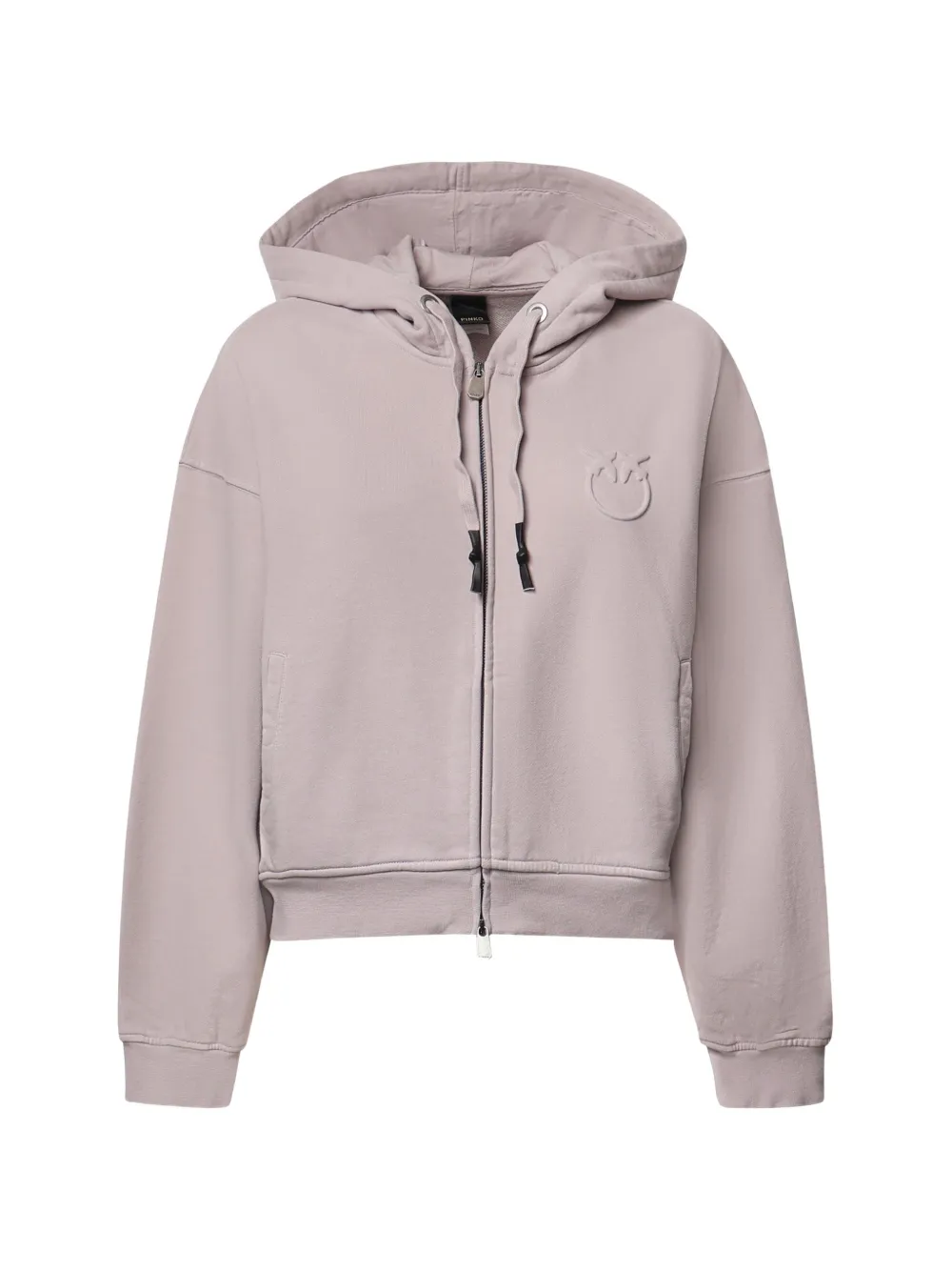 PINKO logo-embossed zip-up hoodie - Rosa
