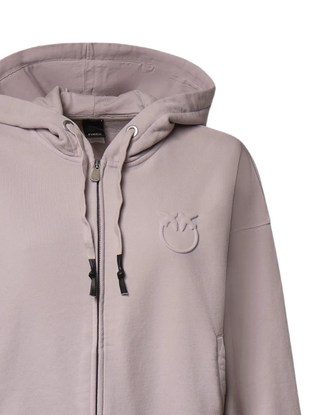 PINKO Hoodie met logo-reliëf en rits Roze