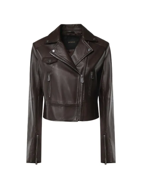 PINKO Biker-style leather jacket
