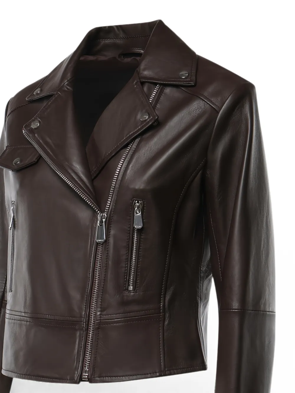PINKO Leren bikerjack Bruin