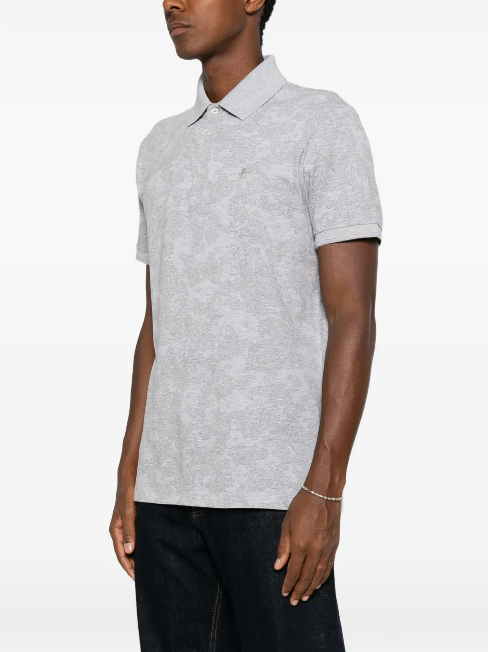 ETRO Poloshirt met paisley-print Grijs