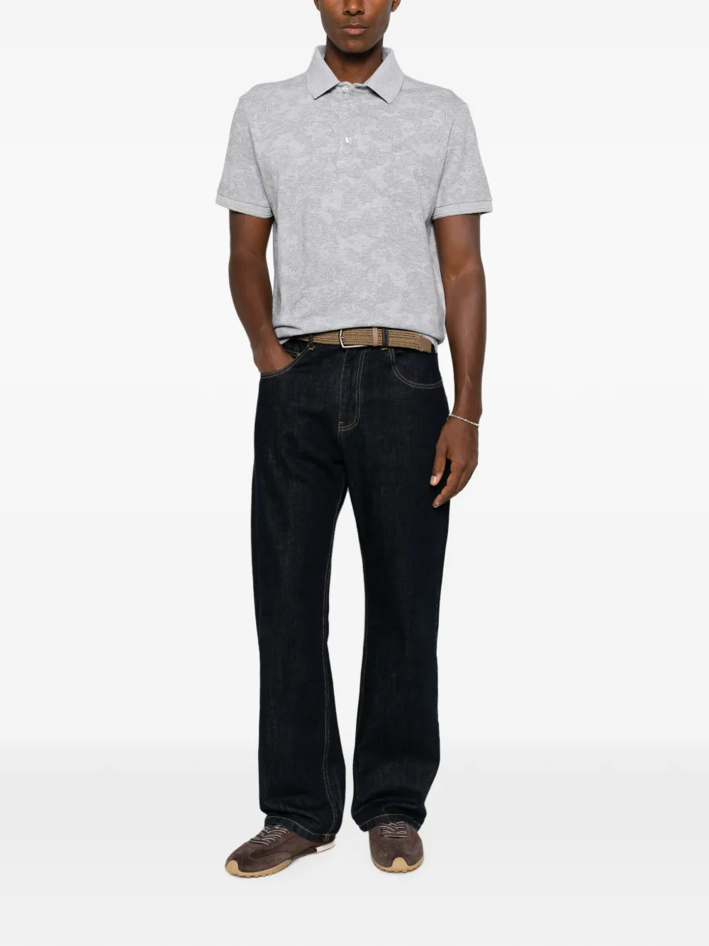 ETRO Poloshirt met paisley-print Grijs