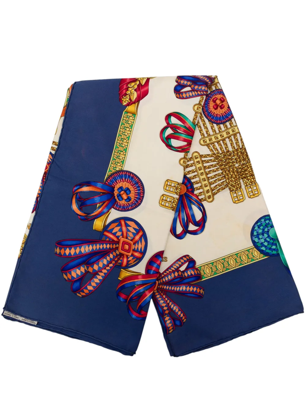 Hermès Pre-Owned 1990-2010 Les Rubans du Cheval Silk Scarf 90 scarves - Blu
