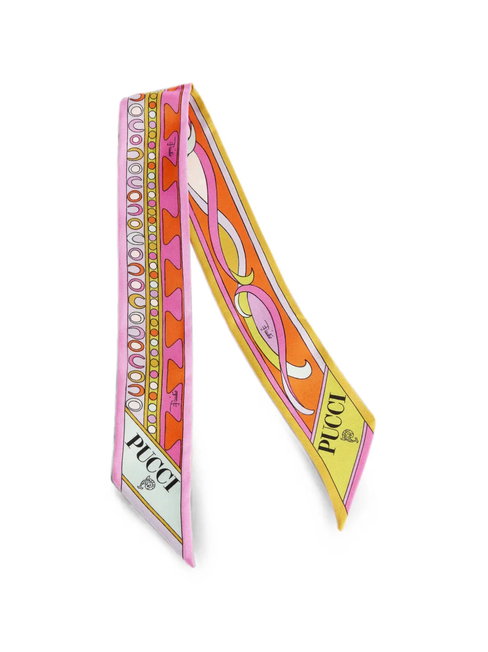 PUCCI mixed-print silk twill scarf - Rosa
