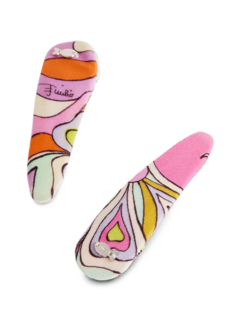 PUCCI Orchidee Print Hair Clip Set - Rosa